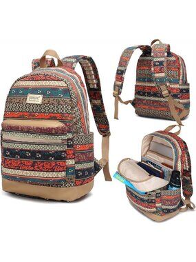Bohemian Laptop Backpack with Cushioned Straps | Travel & Outdoor Bag for 15.6